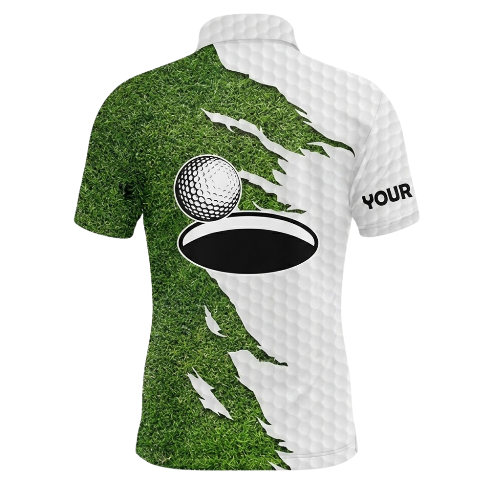 Green Grass Men's Custom Golf Polo Shirt, Custom Name Golf Shirts GE0559