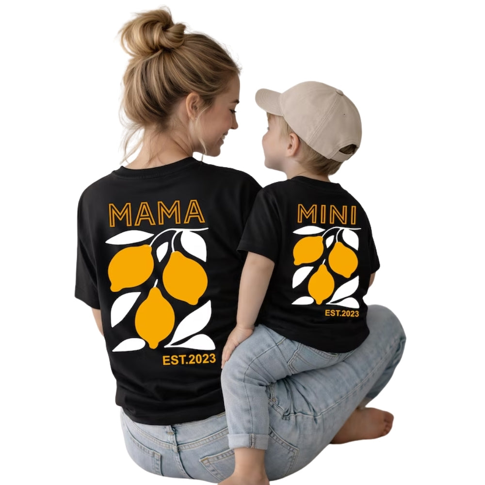 Custom Lemon Mama And Mini Matching T Shirt With Year, Custom Matching Lemon Family Shirts ET0523