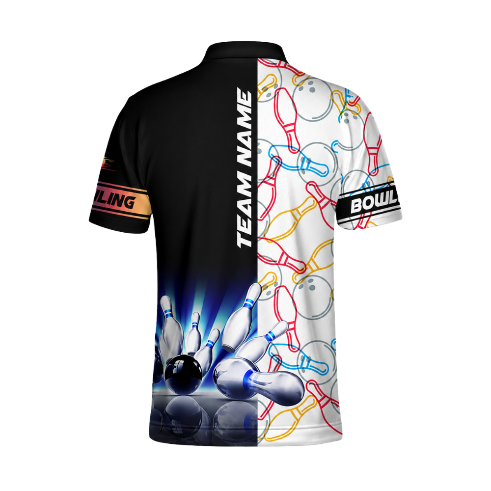 Men's Custom Colorful Pins Bowling Jersey For Team, Custom Team Bowling Shirts BZ0473