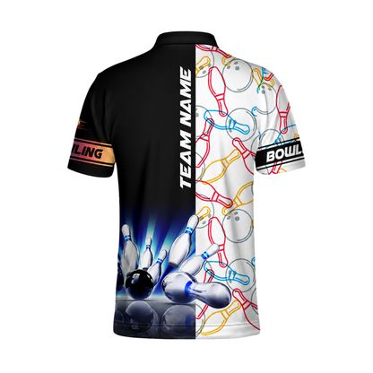 Men's Custom Colorful Pins Bowling Jersey For Team, Custom Team Bowling Shirts BZ0473