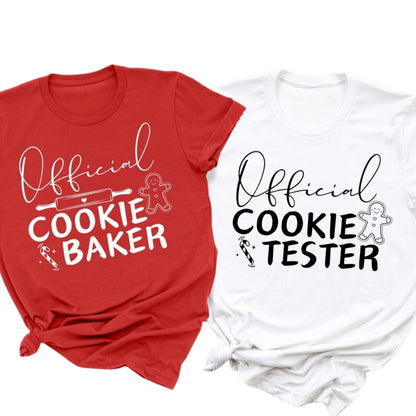 Offical Cookie Baker Official Cookie Tester Matching Xmas Family T Shirt, Christmas Family Matching Shirts ET1041