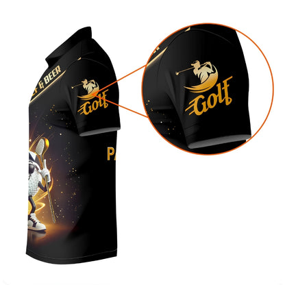 Birdie Bogey Eagle Par Custom Funny Beer Golf Polo Shirt For Men, Custom Beer Golf Shirts GZ0252