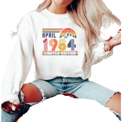 1986 Limited Edition Retro Birthday Sweatshirt, Custom Year Birthday Sweatshirts 2D0891