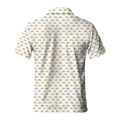 Rainbow Pattern LGBTQ Golf Polo Shirt Mens, Pride Month Golf Shirts GE0513