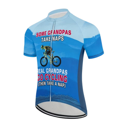 Some Grandpas Take Naps Real Grandpas Go Cycling Men's Cycling Short Sleeve Jersey, Funny Cycling Jersey CE0014