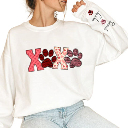 Custom XOXO Paw Pet Valentine Sweatshirt, Custom Pet Valentine's Sweatshirt 2D0833