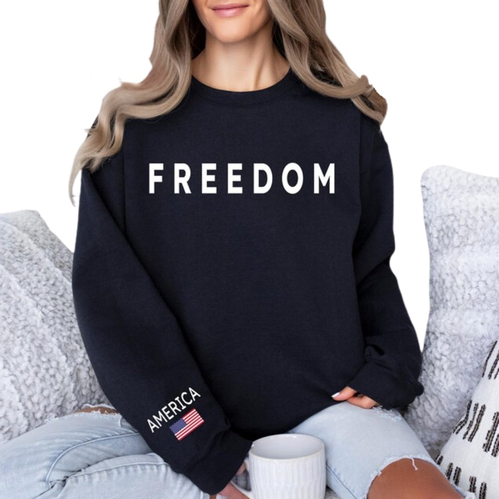 Freedom American Flag Sweatshirt, Patriotic Sweatshirt 2D0435