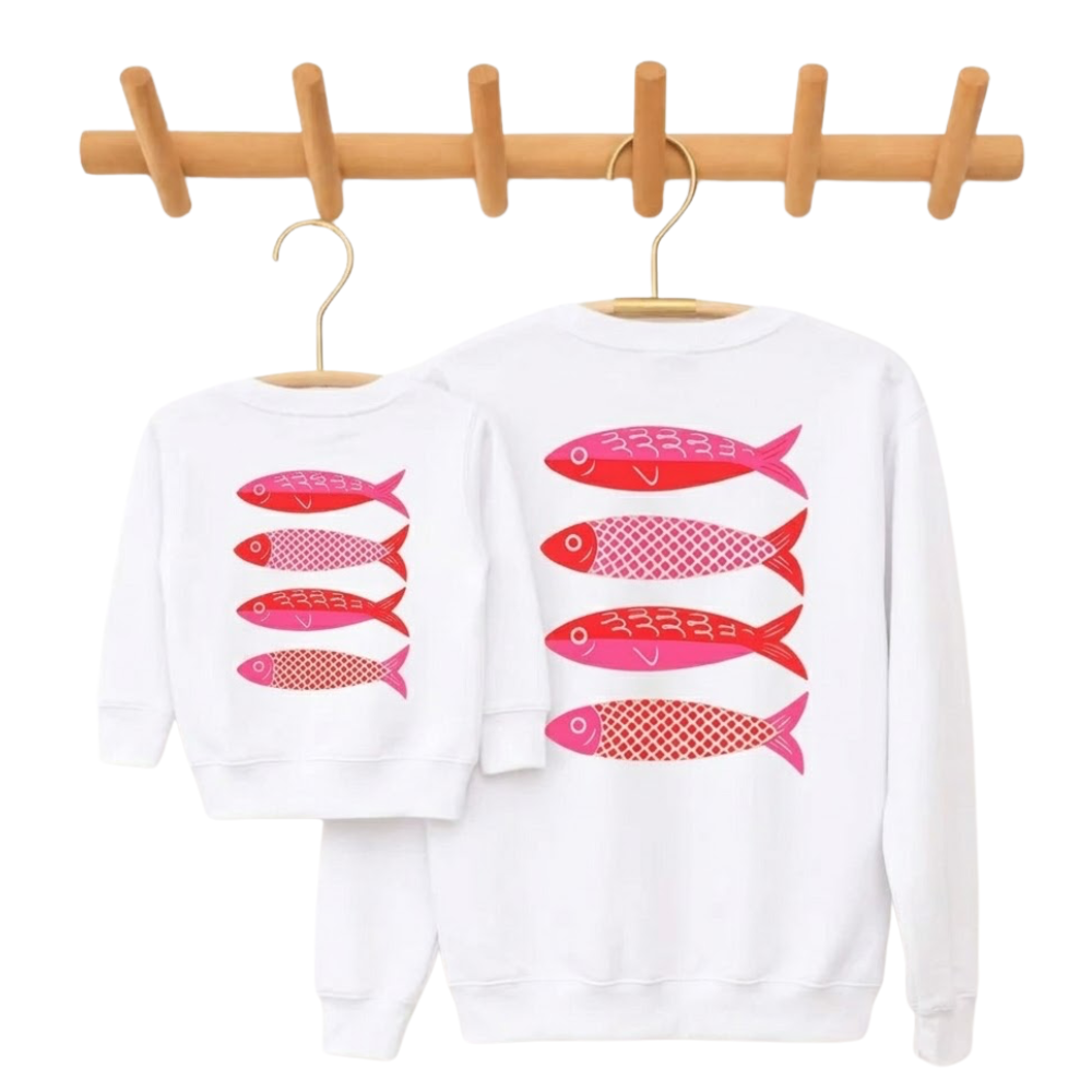 Sardines Fish Mommy And Me Sweatshirt Matching, Fishing Lover Family Sweatshirt ET1665