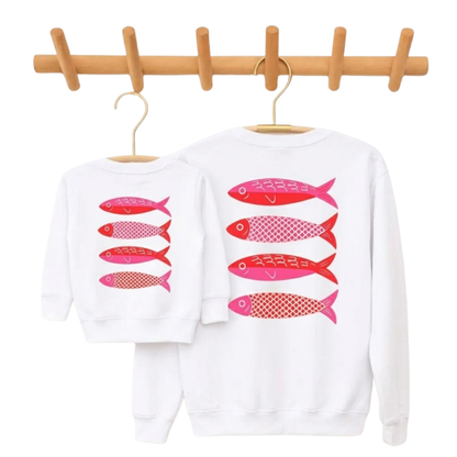 Sardines Fish Mommy And Me Sweatshirt Matching, Fishing Lover Family Sweatshirt ET1665