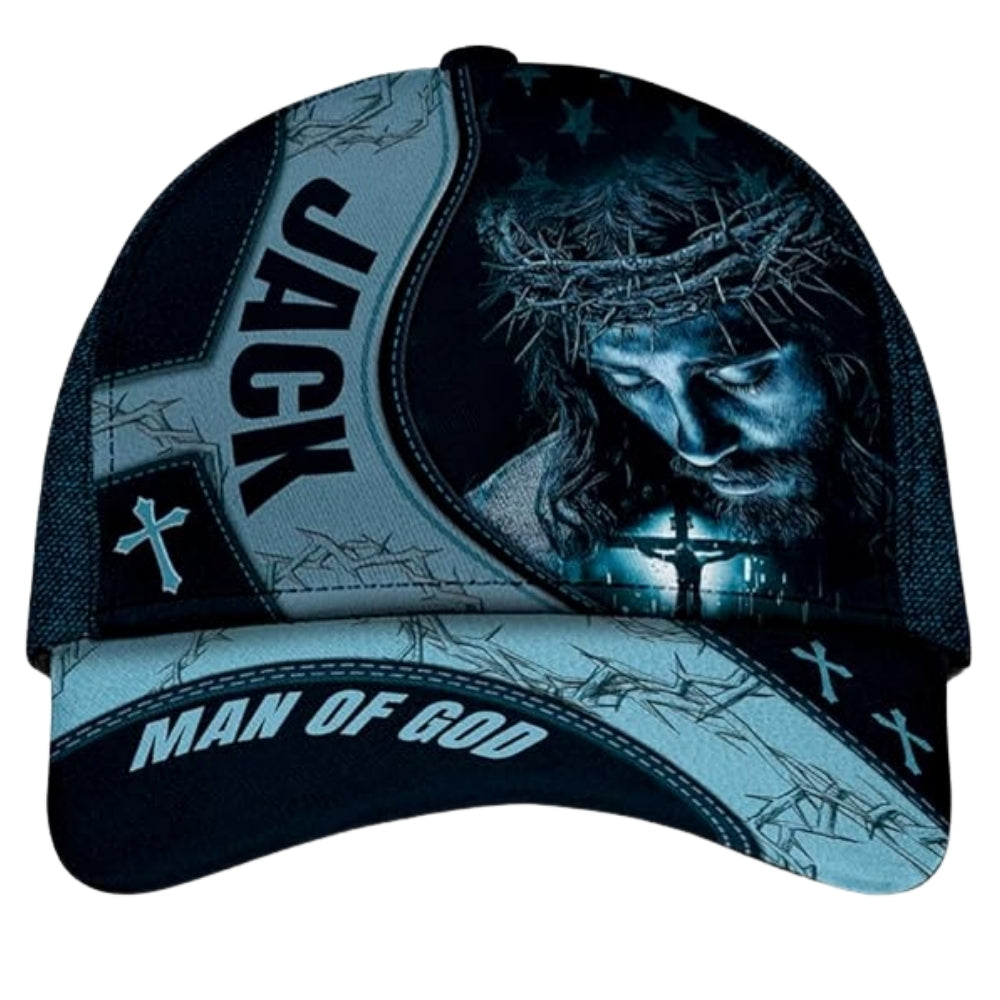 Man Of God Custom Jesus Baseball Cap 3D Printed, Custom Faith Christian Cap CP0465