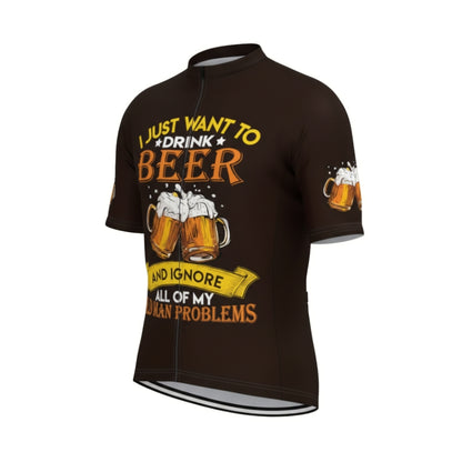 I Just Want To Drink Beer And Ignore All Of My Old Man Problems Cycling Short Sleeve Jersey For Mens, Beer Cycling Jerseys CE0003