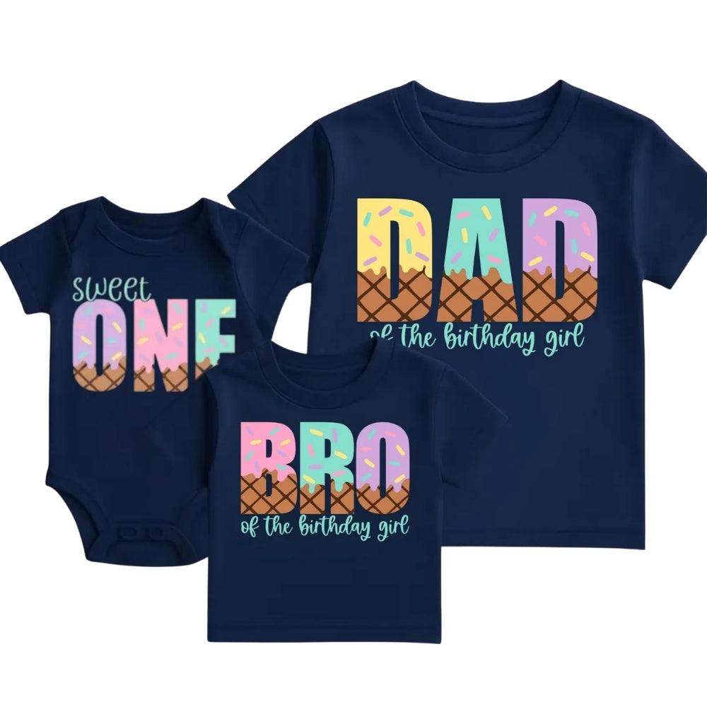 Sweet One Ice Cream Matching 1st Birthday Family Shirt, Ice Cream First Birthday Matching Shirts For Family ET0374