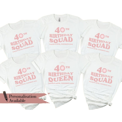 Personalized 40th Birthday Queen Matching T Shirt, Custom Birthday Crew Matching Shirts ET0861