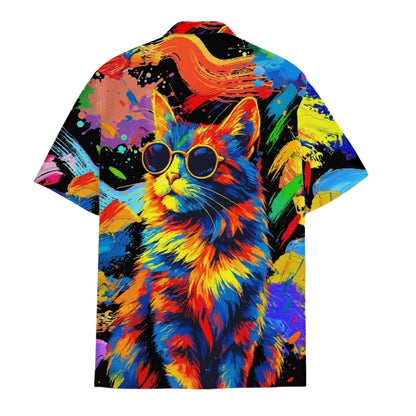 Colorful Cat Men And Women's Hawaiian Shirts, Cat Lovers Hawaiian Shirts HE0020