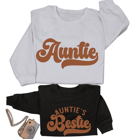 Auntie And Auntie's Bestie Matching Sweatshirt, Auntie And Mini Sweatshirts ET1561