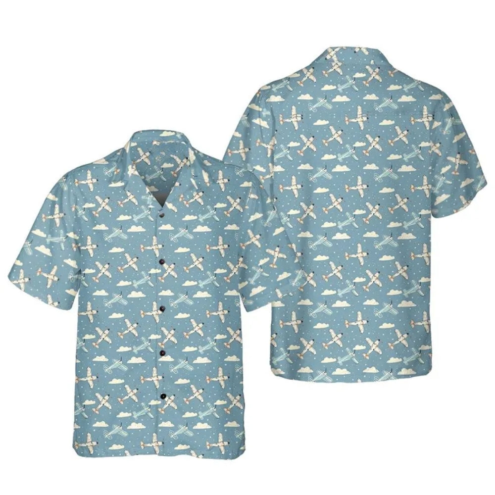 Vintage Airplane Hawaiian Shirt For Men Women, Airplane Lover Hawaiian Shirts HE0179