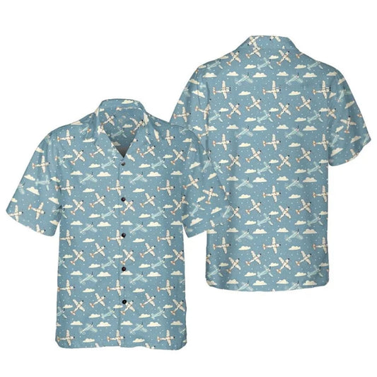 Vintage Airplane Hawaiian Shirt For Men Women, Airplane Lover Hawaiian Shirts HE0179