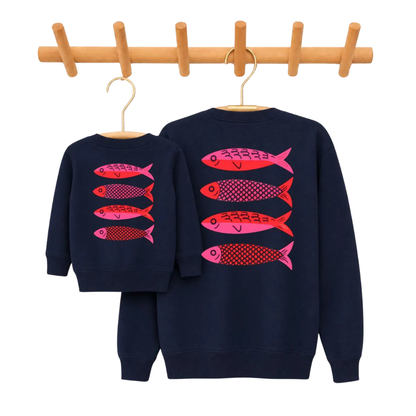 Sardines Fish Mommy And Me Sweatshirt Matching, Fishing Lover Family Sweatshirt ET1665