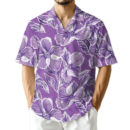 Purple Hibiscus Hawaiian Shirt For Men And Women, Floral Beach Hawaiian Shirts HE0428