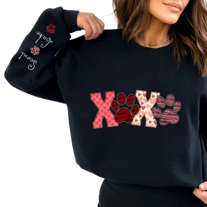 Custom XOXO Paw Pet Valentine Sweatshirt, Custom Pet Valentine's Sweatshirt 2D0833