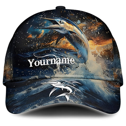 Custom Marlin Fishing 3D Printed Baseball Cap, Personalized Marlin Cap Hat For Fishing Lovers CP0466