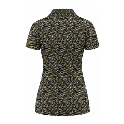 Raccoon Camo Women's Golf Polo Shirt, Fun Raccoon Golf Shirts For Women GZ0294
