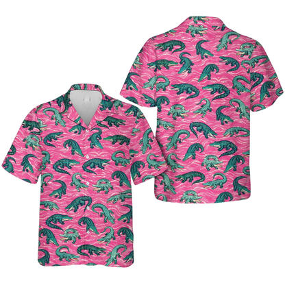 Alligator Pink Hawaiian Shirt For Men Women, Crocodile Hawaiian Shirt HE0545