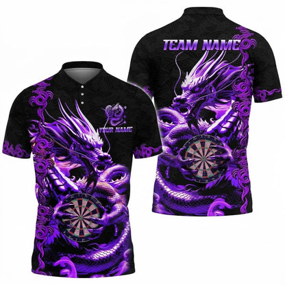 Golden Dragon Custom Darts Polo Shirt For Men, Custom Dragon Darts Team Shirt DZ0183