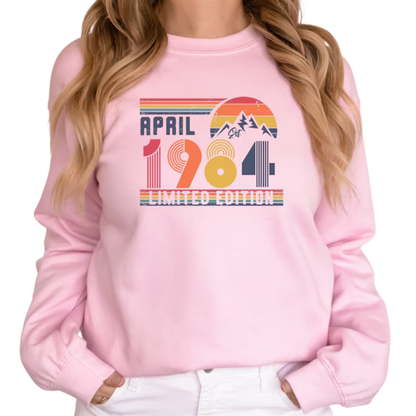 1986 Limited Edition Retro Birthday Sweatshirt, Custom Year Birthday Sweatshirts 2D0891