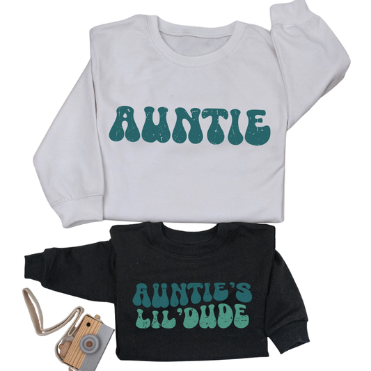 Matching Auntie And Auntie's Little Dude Sweatshirt, Aunt And Niece Nephew Sweaters ET1562
