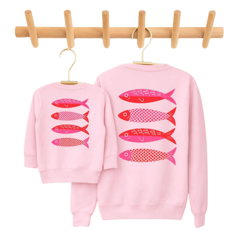 Sardines Fish Mommy And Me Sweatshirt Matching, Fishing Lover Family Sweatshirt ET1665