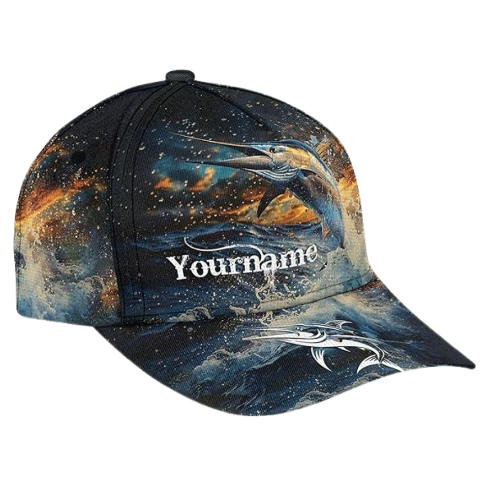Custom Marlin Fishing 3D Printed Baseball Cap, Personalized Marlin Cap Hat For Fishing Lovers CP0466