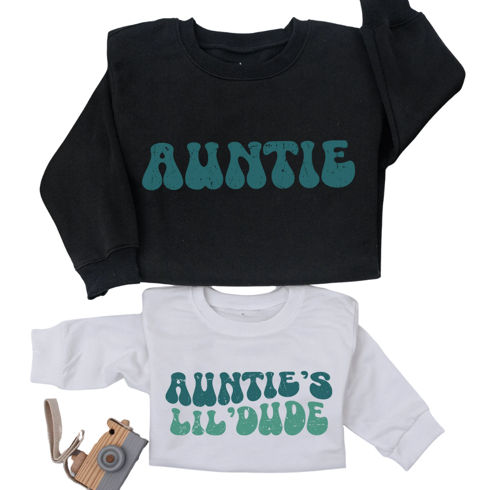 Matching Auntie And Auntie's Little Dude Sweatshirt, Aunt And Niece Nephew Sweaters ET1562