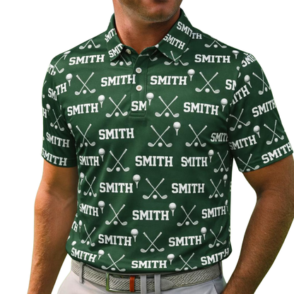 Custom Green Matching Men And Women Golf Polo Shirt With Name, Custom Couple Matching Golf Shirts GE0561