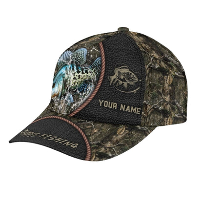 Custom Name Crappie Fishing Baseball Cap, Custom Crappie 3D Hats Caps For Fisherman CP0085