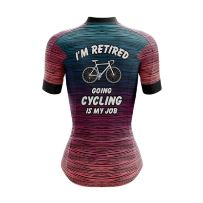 I'm Retired Going Cycling Is My Job Short Sleeve Cycling Women's Jersey, Retirement Cycling Jersey For Womens CG0780