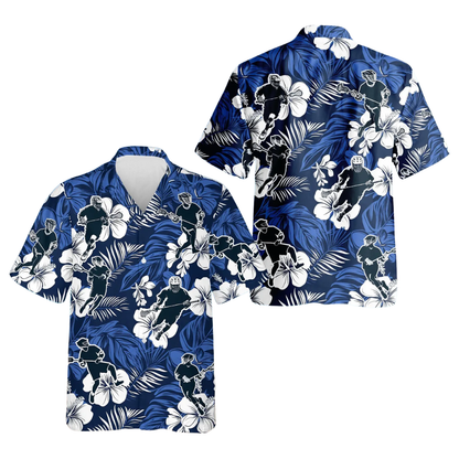 Lacrosse Hibiscus Flower Hawaiian Shirt For Men, Tropical Lacrosse Hawaiian Shirts HE0284