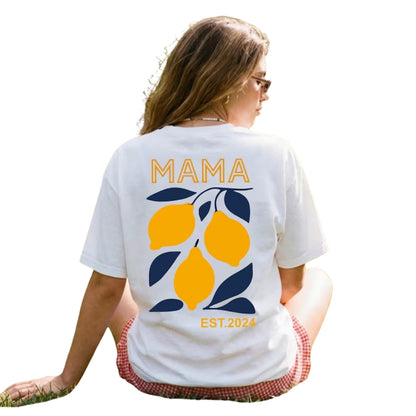 Custom Lemon Mama And Mini Matching T Shirt With Year, Custom Matching Lemon Family Shirts ET0523