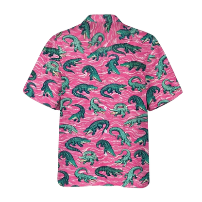 Alligator Pink Hawaiian Shirt For Men Women, Crocodile Hawaiian Shirt HE0545
