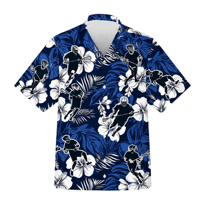 Lacrosse Hibiscus Flower Hawaiian Shirt For Men, Tropical Lacrosse Hawaiian Shirts HE0284
