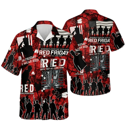 Remember Everyone Deployed Red Friday Hawaiian Shirt Mens, Veteran Hawaiian Shirt For RED Friday HE0510