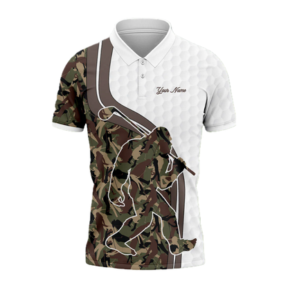 Not All Who Wander Are Lost Some Are Looking For Golf Balls Custom Bigfoot Camo Golf Golf Mens Polo Shirt, Custom Funny Sasquatch Golf Shirts GE0536