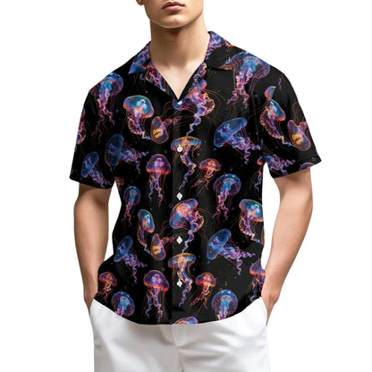 Neon Jellyfish Hawaiian Shirt Men And Women, Jellyfish Hawaiian Shirts HE0430