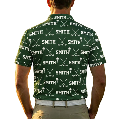 Custom Green Matching Men And Women Golf Polo Shirt With Name, Custom Couple Matching Golf Shirts GE0561