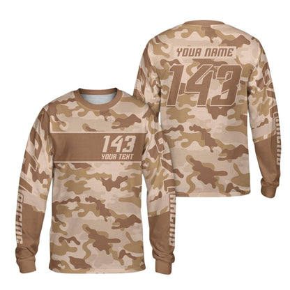 Custom Blue Camouflage Racing Dirt Bike Long Sleeve Jersey For Men, Custom Camo Dirt Bike Motocross Jerseys Shirt ME0034