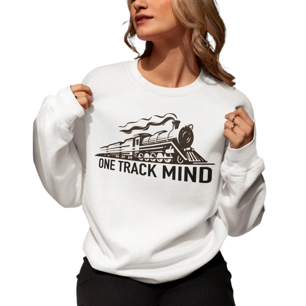 Womens One Track Mind Sweatshirt, Train Lover Sweatshirt 2D0752