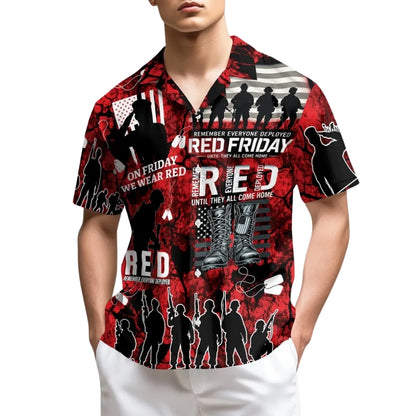 Remember Everyone Deployed Red Friday Hawaiian Shirt Mens, Veteran Hawaiian Shirt For RED Friday HE0510