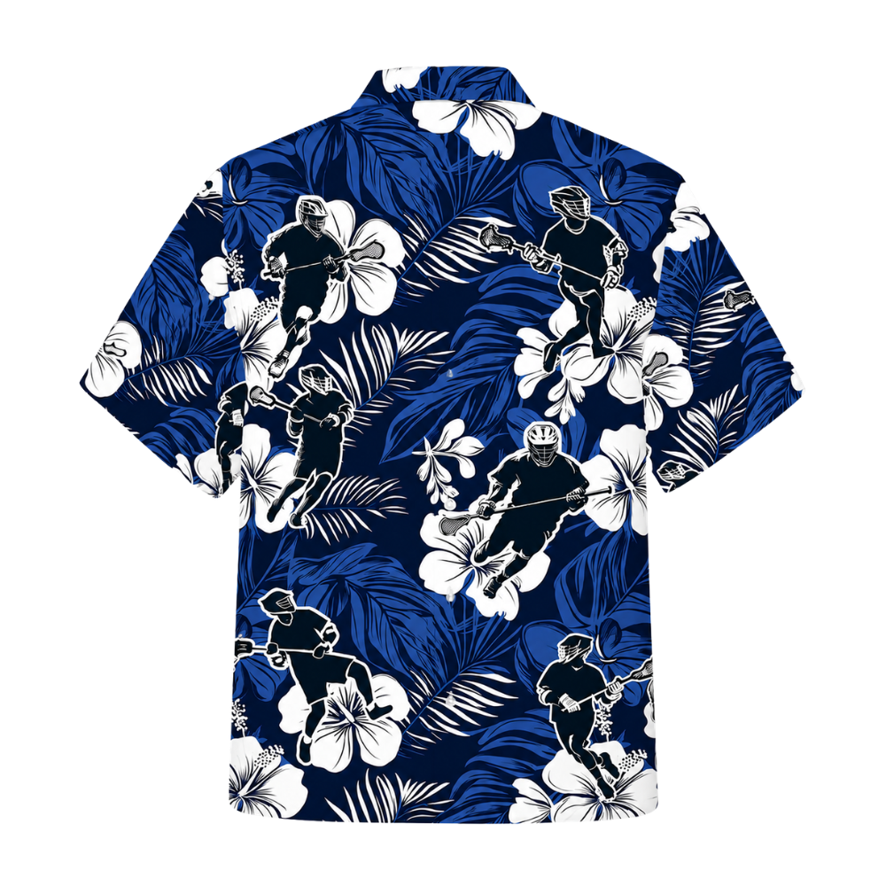 Lacrosse Hibiscus Flower Hawaiian Shirt For Men, Tropical Lacrosse Hawaiian Shirts HE0284