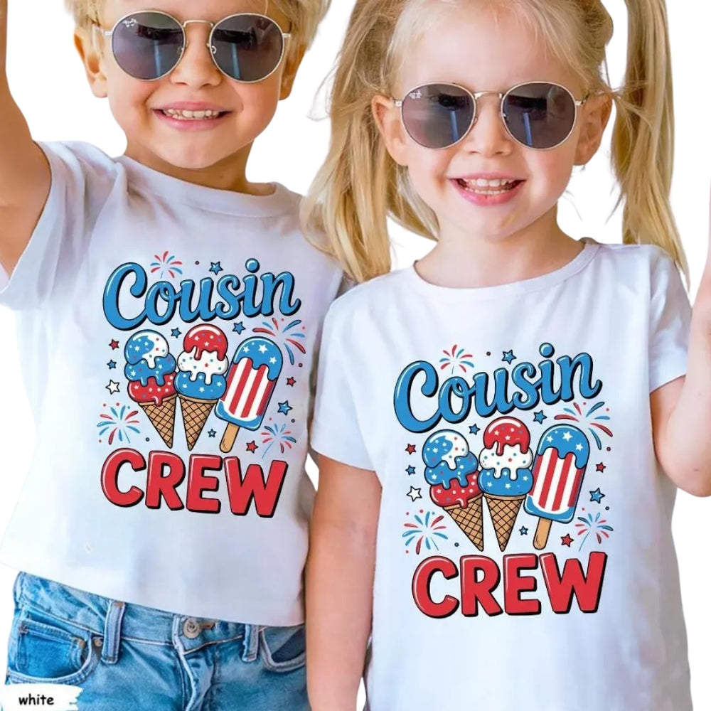 Matching Cousin Crew Ice Cream 4th Of July T Shirts, Independence Day Matching Cousin Shirts ET0788