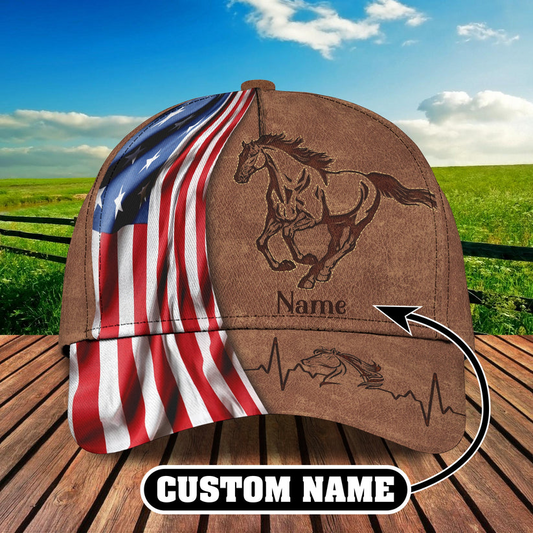 Horse Patriot Customized Name Cap CA0129